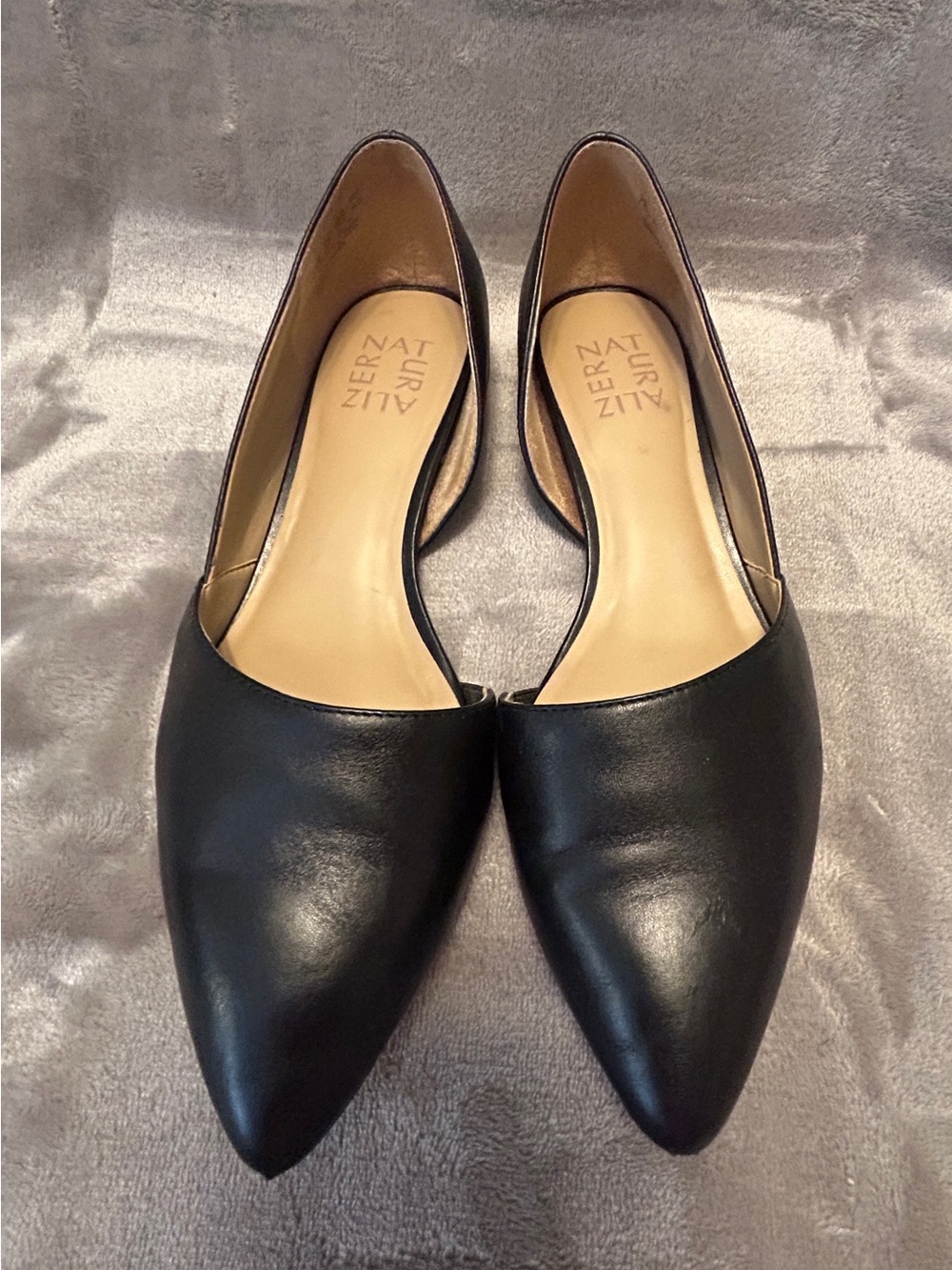 Naturalizer Black Pointed-Toe Tamara D'Orsay Flats